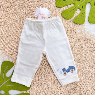 Kit 3 Calças - Um, Dois, Três e Já! - Azul Bebê, Off White e Areia